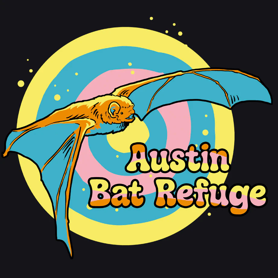 Austin Bat Refuge - 100% ORGANIC Adult Allmade® Tee - Deep Black - Image 2