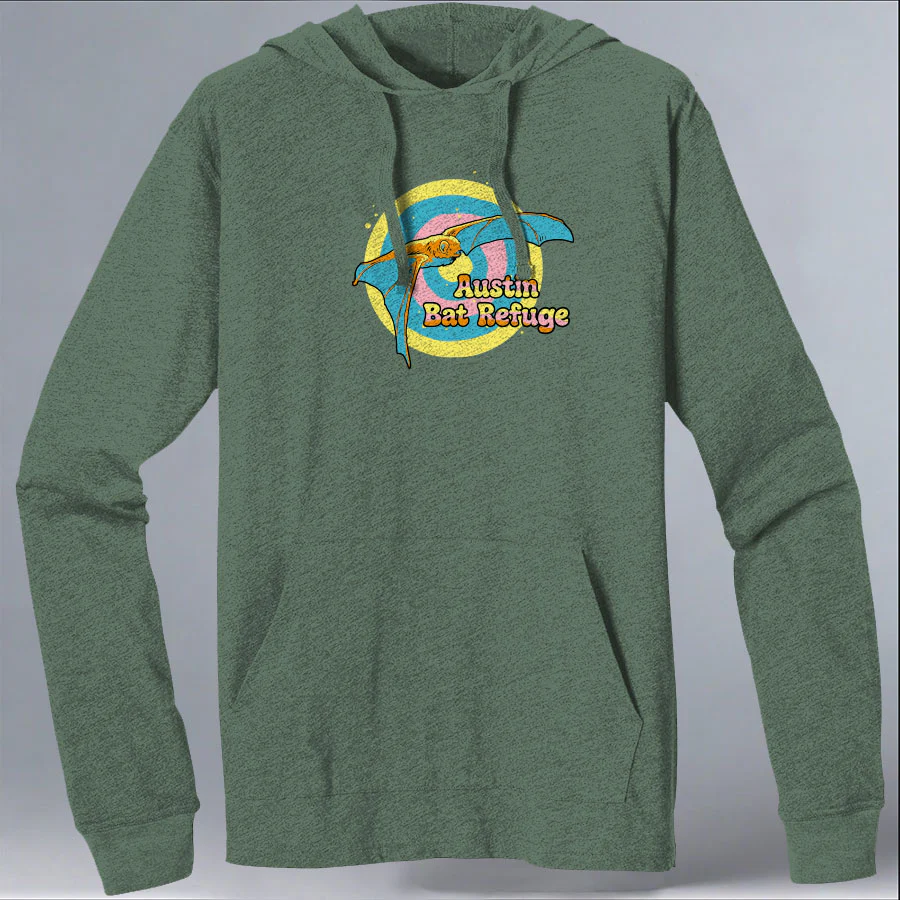 Austin Bat Refuge - EcoBlend Hooded Tee - Asparagus