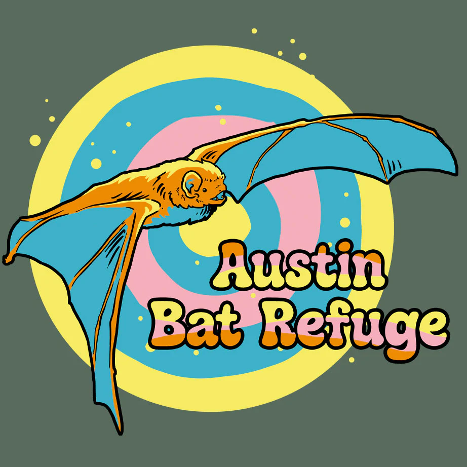 Austin Bat Refuge - EcoBlend Hooded Tee - Asparagus - Image 2