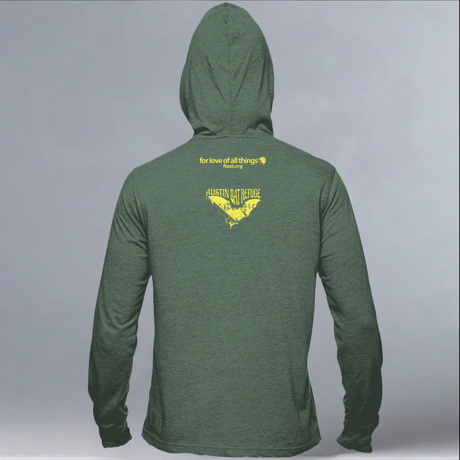 Austin Bat Refuge - EcoBlend Hooded Tee - Asparagus - Image 3