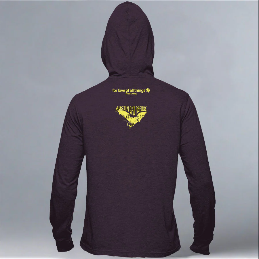 Austin Bat Refuge - EcoBlend Hooded Tee - Eggplant - Image 3