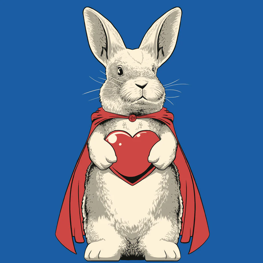Rabbit Haven - 100% ORGANIC Adult Allmade® Tee - Beacon Blue - Image 2