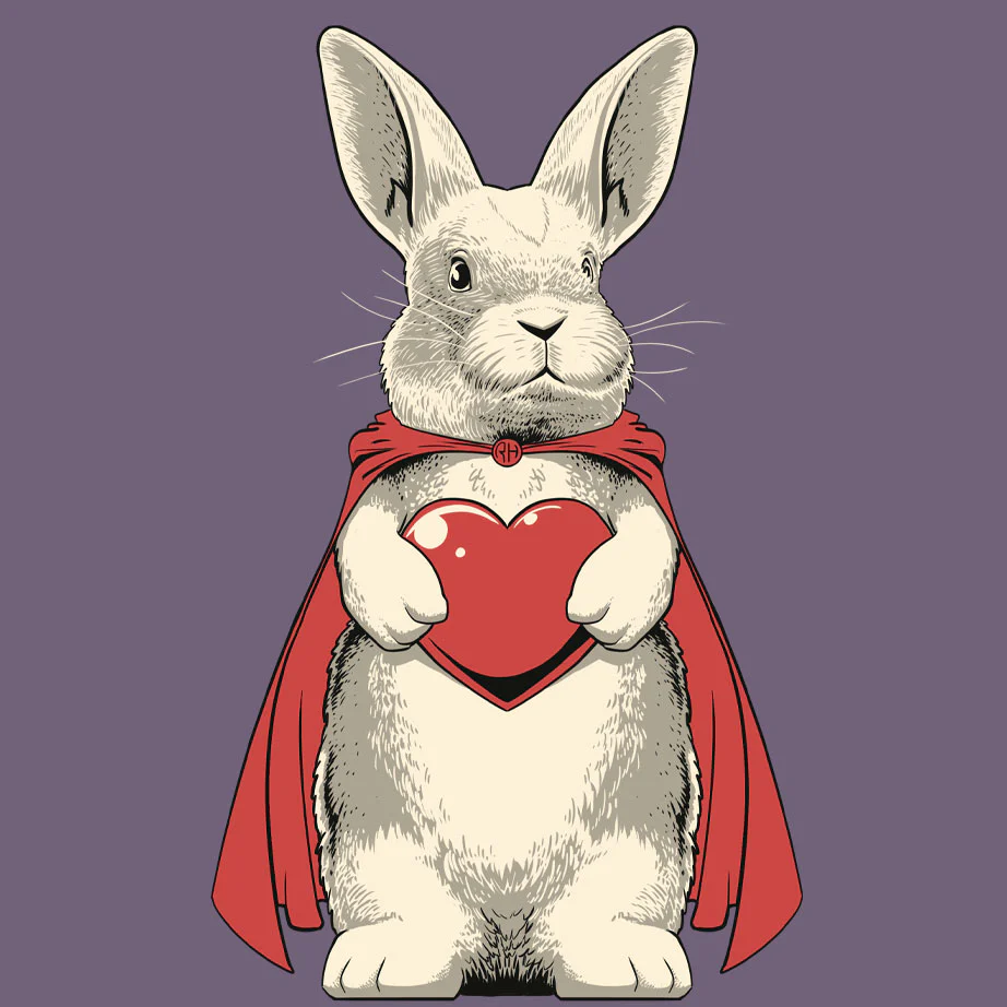 Rabbit Haven - 100% ORGANIC Adult AllmadeĀ® Tee - Cosmic Purple - Image 2