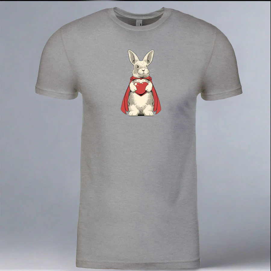 Rabbit Haven - 100% ORGANIC Adult Allmade® Tee - Granite Gray Heather