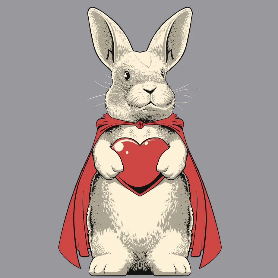 Rabbit Haven - 100% ORGANIC Adult Allmade® Tee - Granite Gray Heather - Image 2