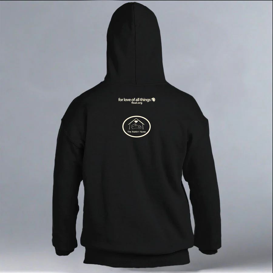 Rabbit Haven - Gildan Adult Heavy Blend™ 8 oz., 50/50 Hooded Sweatshirt - Black - Image 3