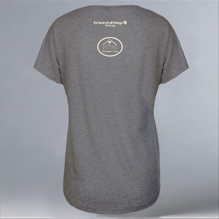 Rabbit Haven - Ladies Triblend Dolman - Graphite Heather - Image 3