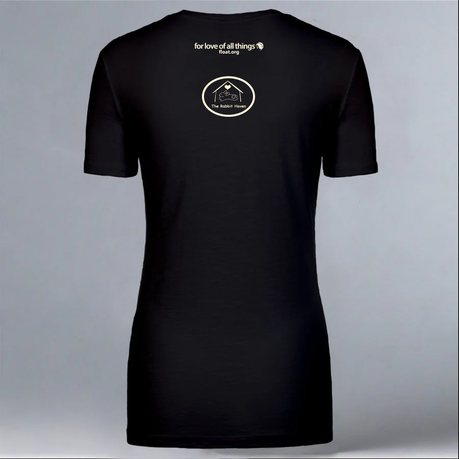 Rabbit Haven - Ladies V-Neck - Black - Image 3