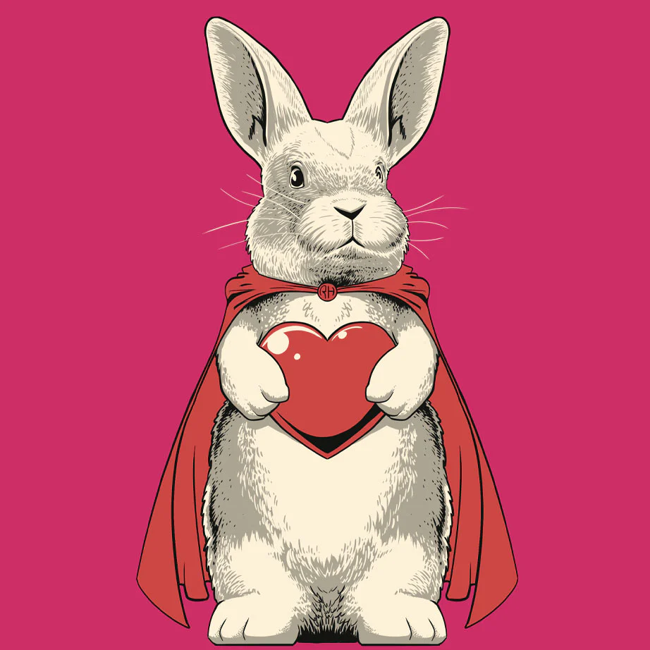 Rabbit Haven - Ladies V-Neck - Raspberry - Image 2