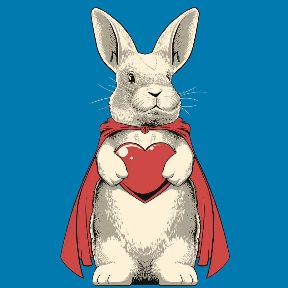 Rabbit Haven - Ladies V-Neck - Turquoise - Image 2
