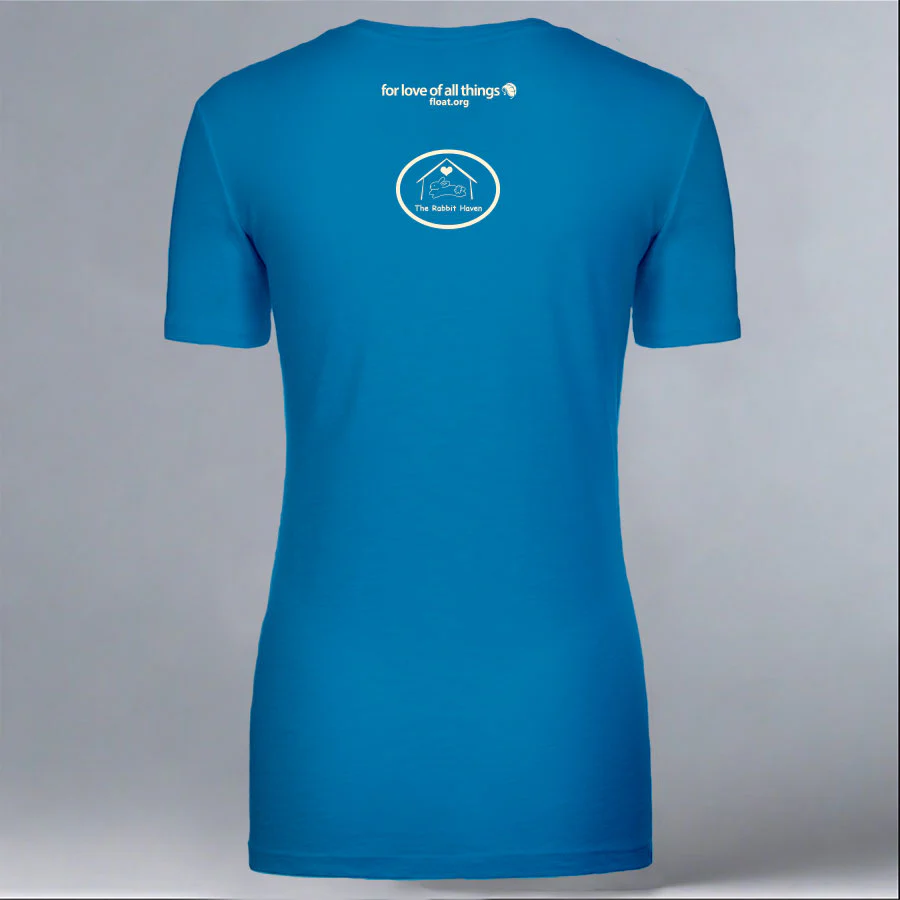 Rabbit Haven - Ladies V-Neck - Turquoise - Image 3