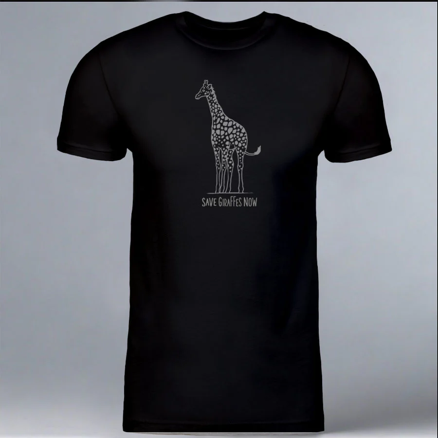 Save Giraffes Now - 100% ORGANIC Adult Allmade® Tee - Deep Black