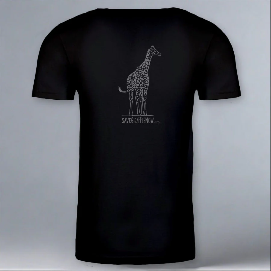 Save Giraffes Now - 100% ORGANIC Adult Allmade® Tee - Deep Black - Image 2