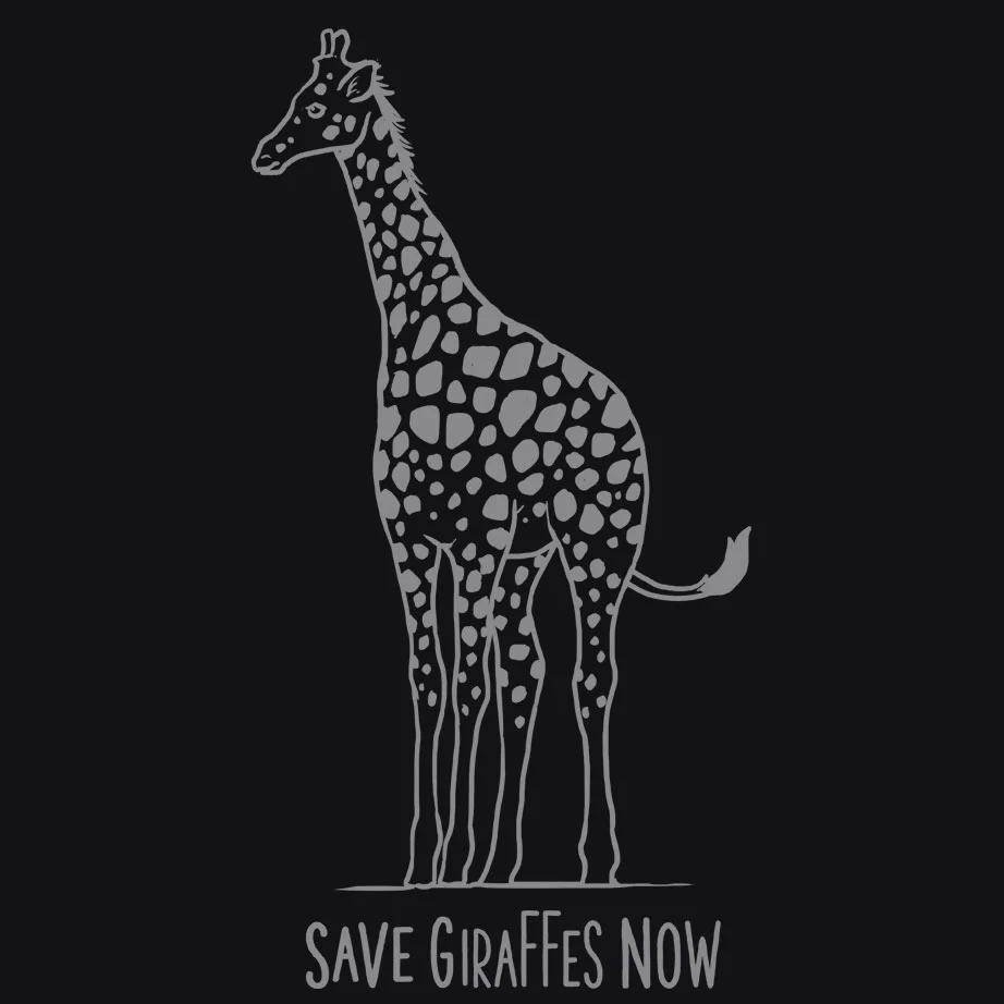Save Giraffes Now - 100% ORGANIC Adult Allmade® Tee - Deep Black - Image 3