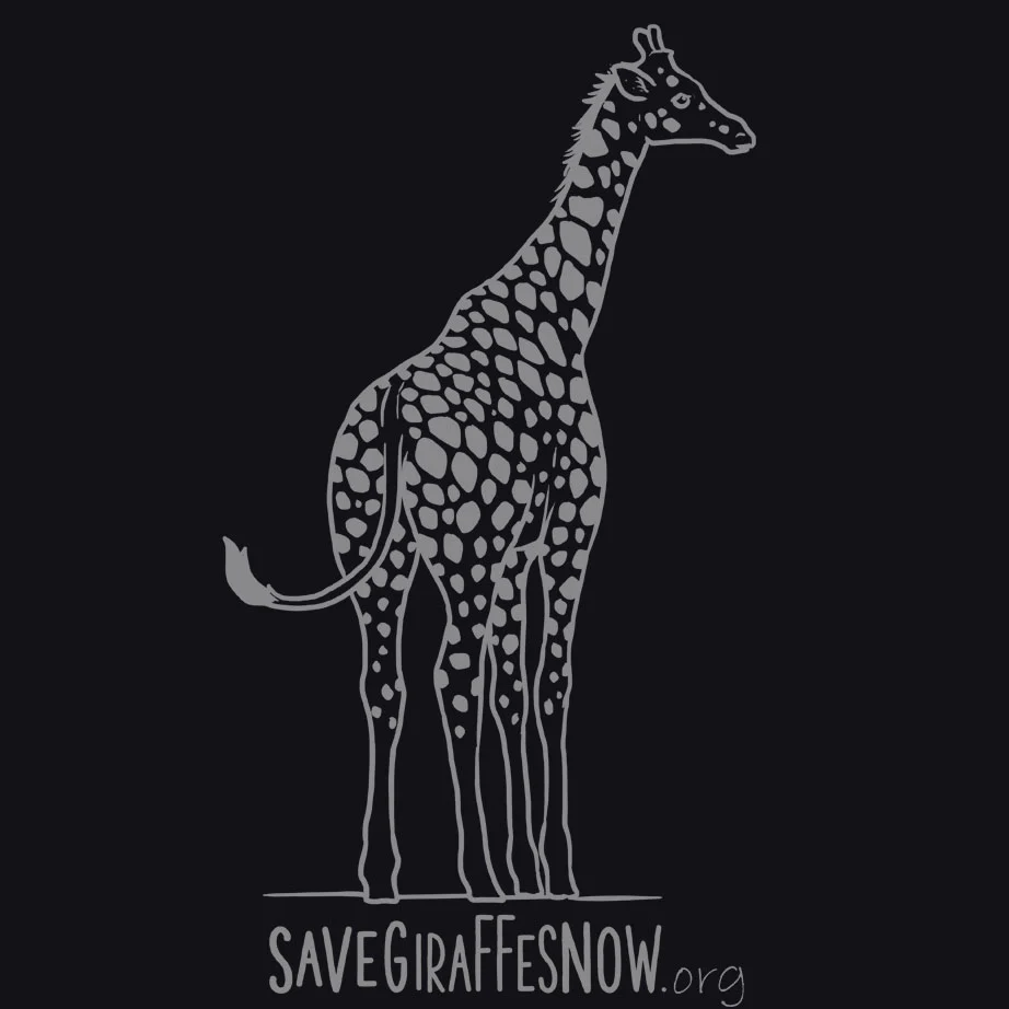 Save Giraffes Now - 100% ORGANIC Adult Allmade® Tee - Deep Black - Image 4