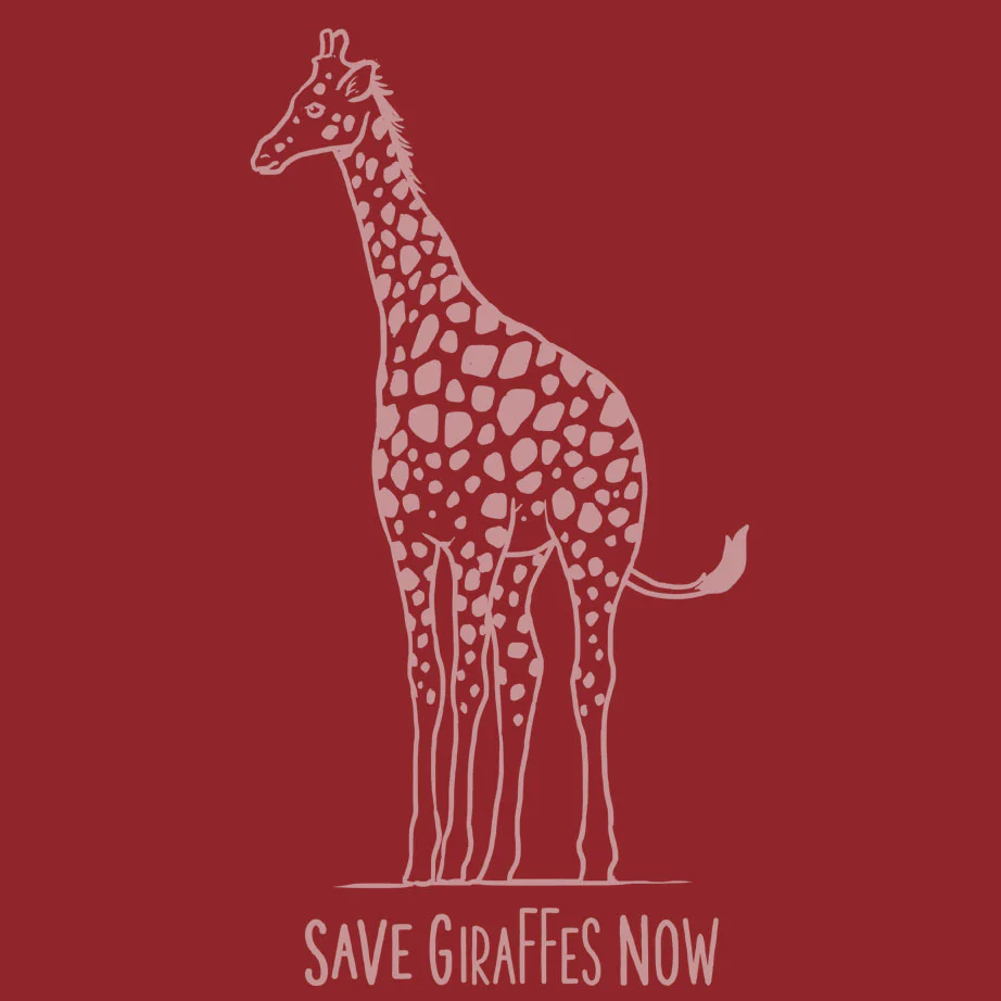 Save Giraffes Now - 100% ORGANIC Adult AllmadeĀ® Tee - Revolution Red - Image 3