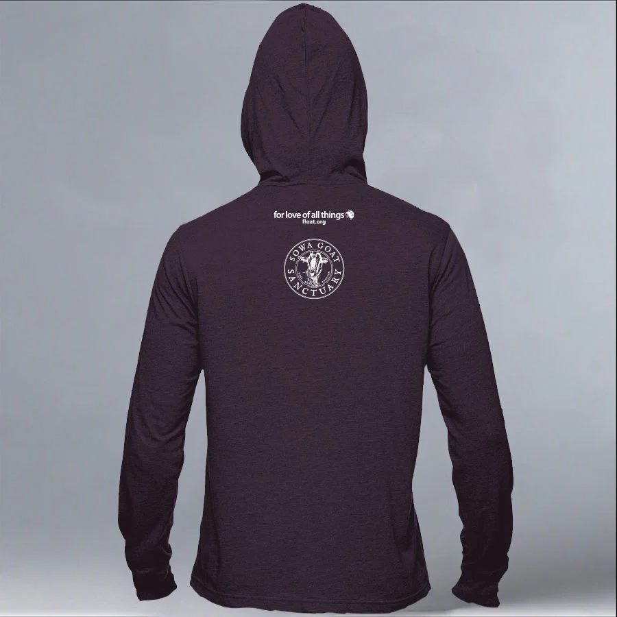 SOWA Goat Sanctuary - EcoBlend Hooded Tee - Eggplant - Image 3