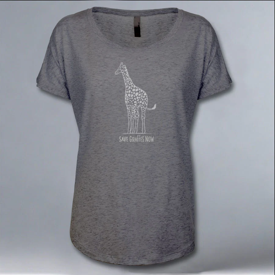 Save Giraffes Now - Ladies Triblend Dolman - Premium Heather