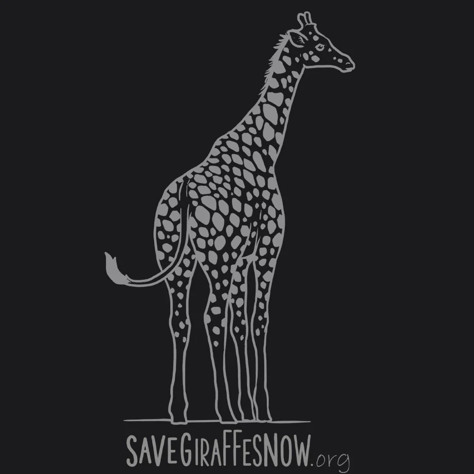 Save Giraffes Now - Ladies V-Neck - Black - Image 4