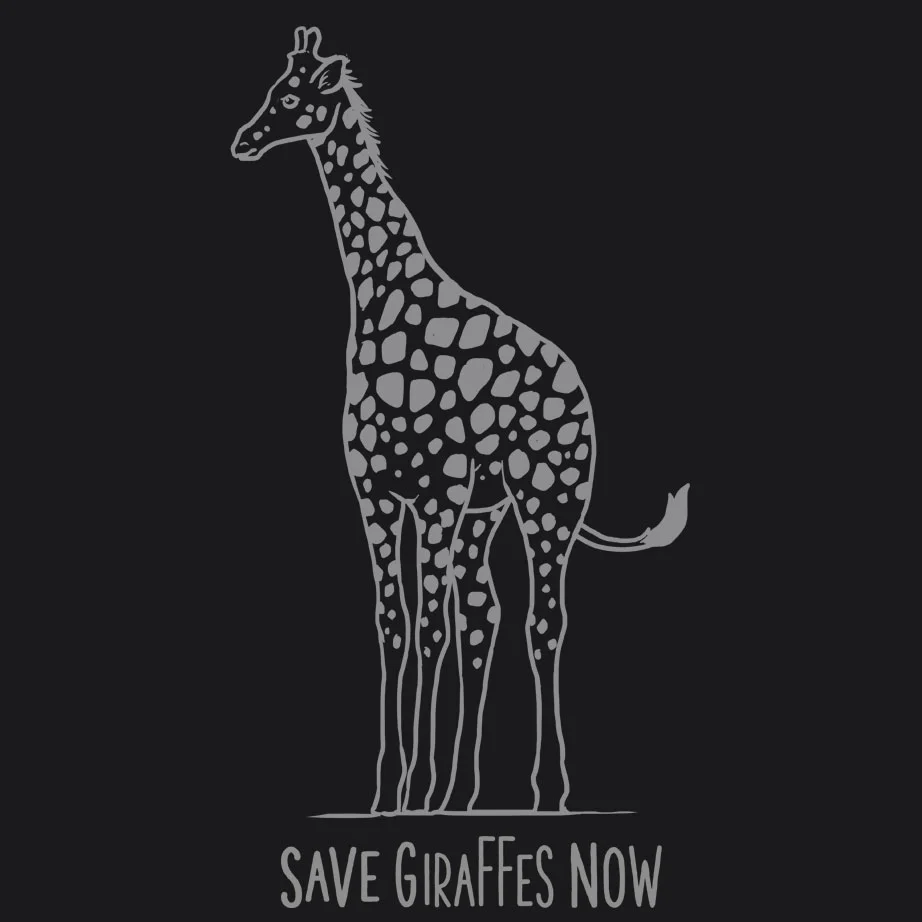 Save Giraffes Now - Ladies V-Neck - Black - Image 3