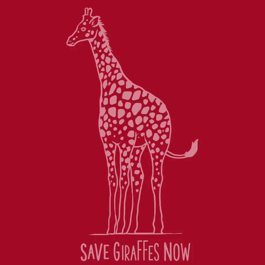 Save Giraffes Now - Ladies V-Neck - Red - Image 3
