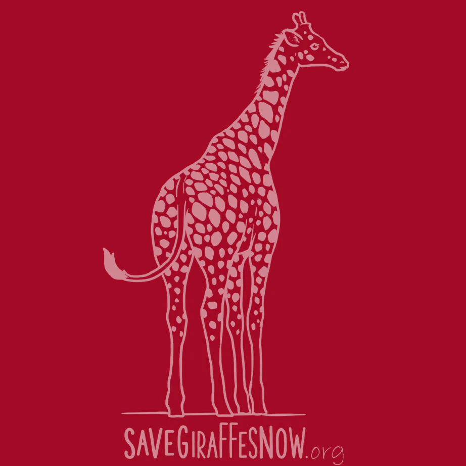 Save Giraffes Now - Ladies V-Neck - Red - Image 4
